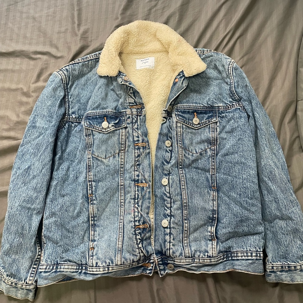 OLD NAVY Denim x Sherpa Boyfriend Jacket